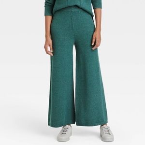 Large Mid-Rise Wide Leg Teal Sweater Pants - A New Day at Target